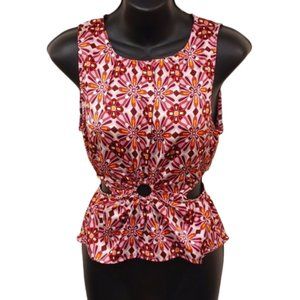 Monteau Sleeveless Pull On Cutout Peplum Top NEW- Sz. Sm